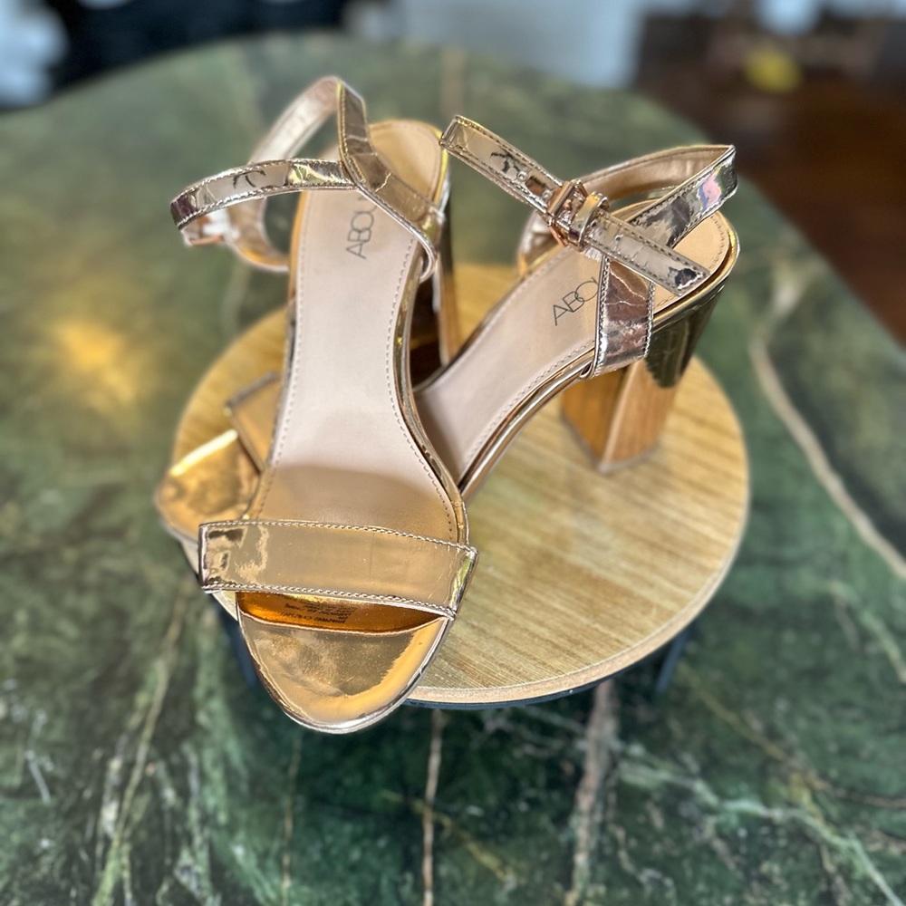 Abound Strap Rose Gold Chunky Heels